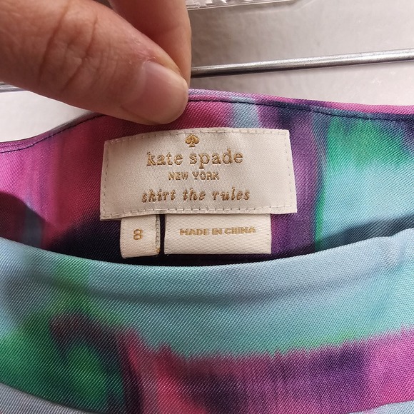 Kate Spade New York Womens 8 Purple Green Pink‎ Barry Watercolor Pencil Skirt - Picture 5 of 6